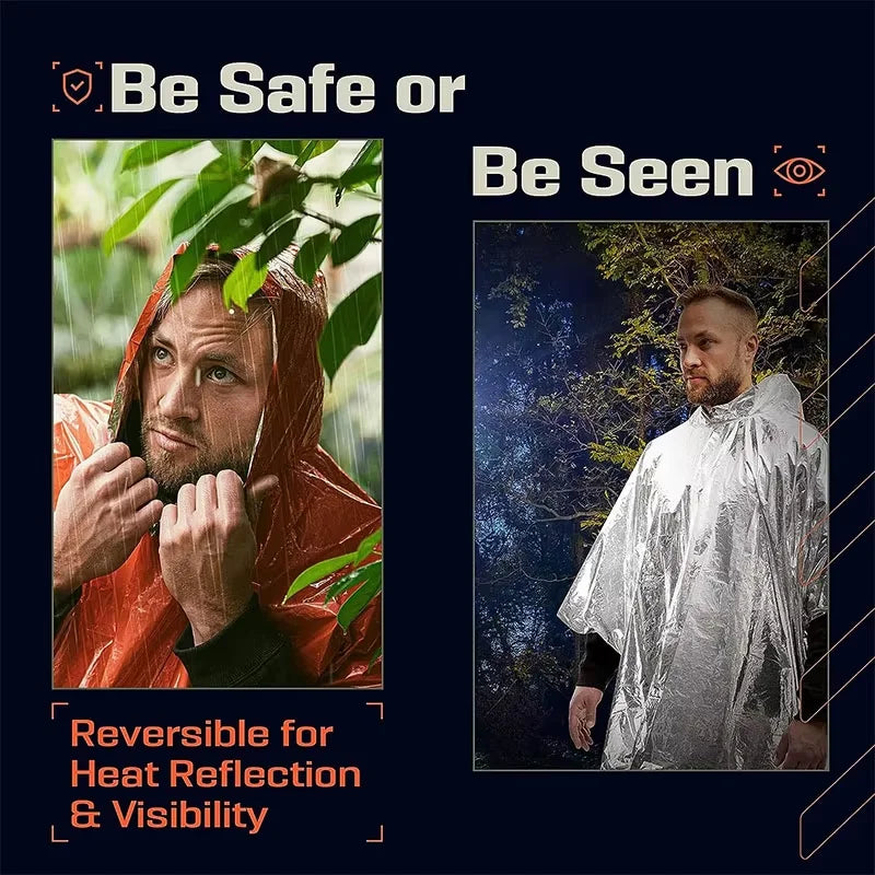Emergency raincoats raincoats weatherproof outdoor survival and camping equipment survival tools thermal blankets raincoats