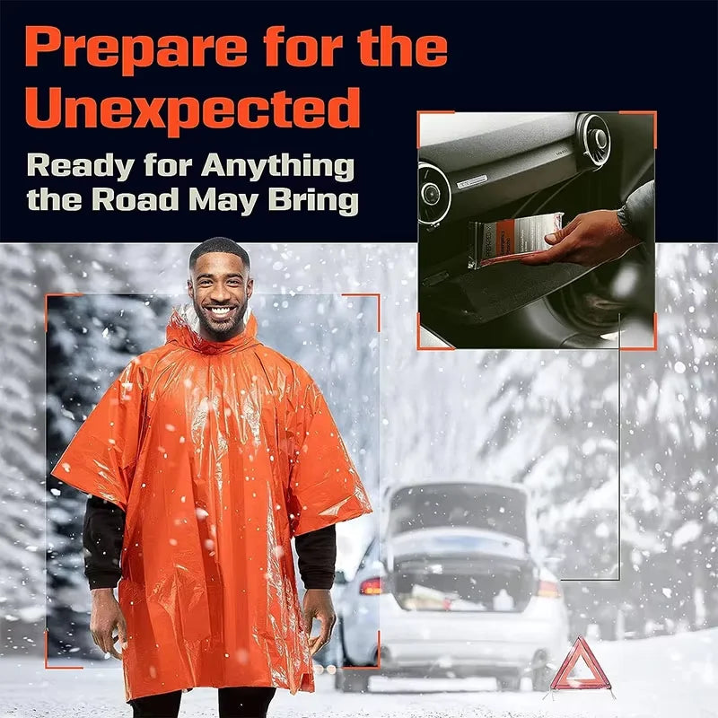 Emergency raincoats raincoats weatherproof outdoor survival and camping equipment survival tools thermal blankets raincoats