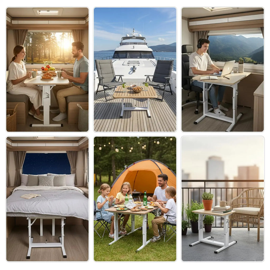 Adjustable RV Folding Table Stand and Bed Frame, Made of Aluminum Alloy, Suitable for Motorhome, Yacht, Campervan