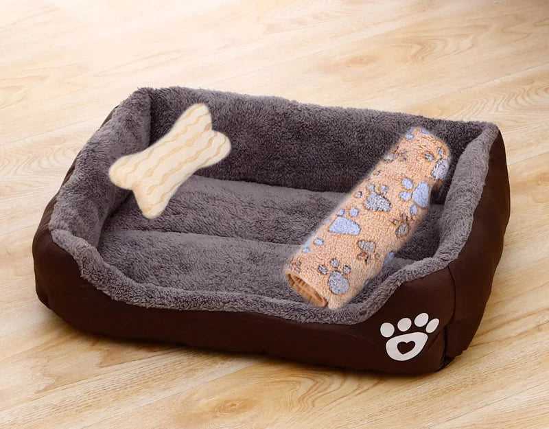 Pet Large Dog Bed Warm House Candy-colored Square Nest