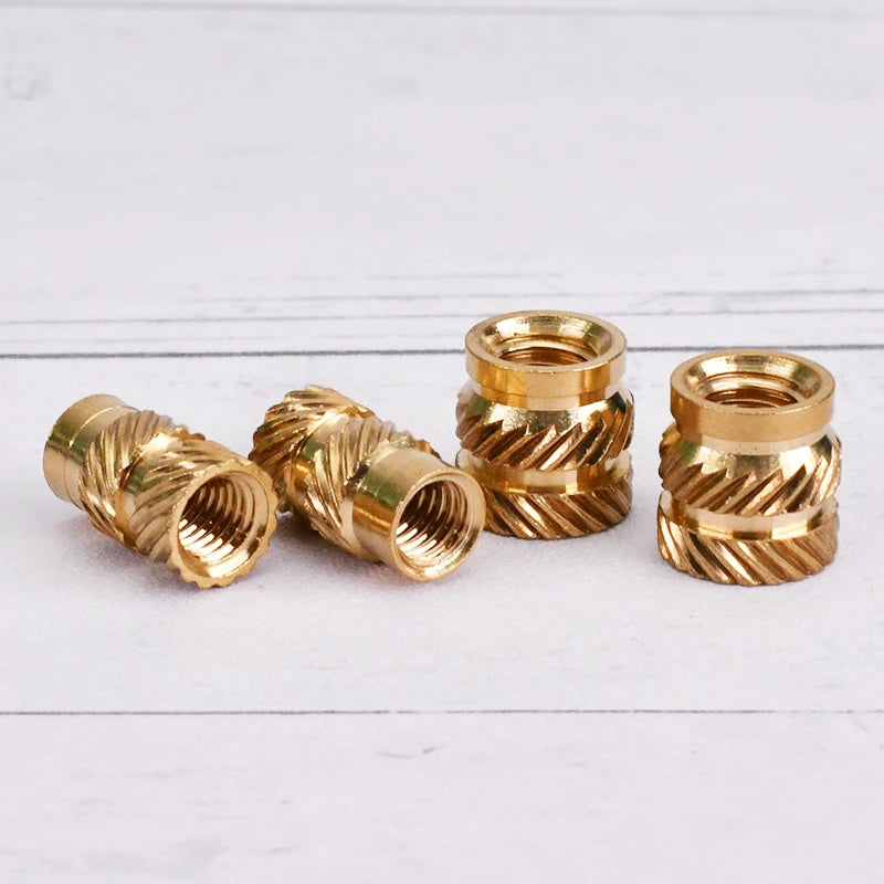 M2 M2.5 M3 M4 M5 M6 Brass Hot Melt Insert Knurled Nut Thread Heat Molding Double Twill Injection Embedment Nut For 3D Printer