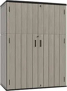 Larger Outdoor Storage Shed Weather Resistance, Resin Sheds & Outdoor Storage for Garden, Patios, Backyards, 48 Cu.Ft Tool Shed