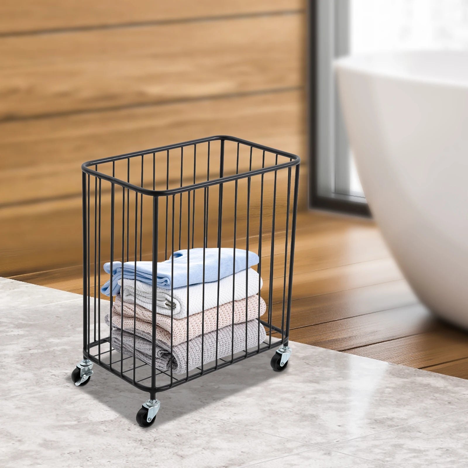 Laundry Hamper with Wheels Large-size