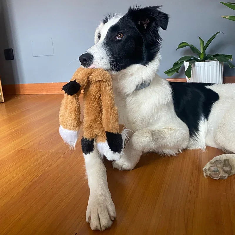 45/60CM Plush Pet  Dog Chew Toy with Squeaker Animal Shape for Small Medium Dogs Puppy Fox Wolfdog Squirrel Lion Tiger Leopard
