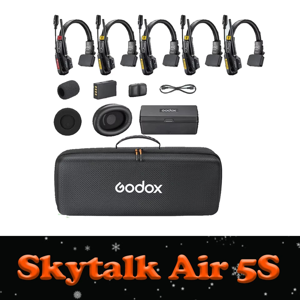 Godox SKYTALK AIR Wireless Microphone with Real Time Monitoring 2.4G Full Duplex Wireless Intercom System for Live Streaming