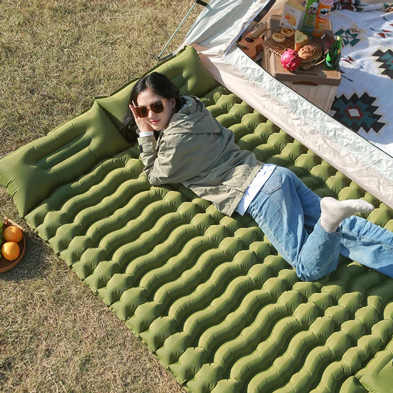 Camping Sleeping Pad Ultralight Camping Mat With Pillow Inflatable Mattress  Hiking Compact For Backpacking Hiking