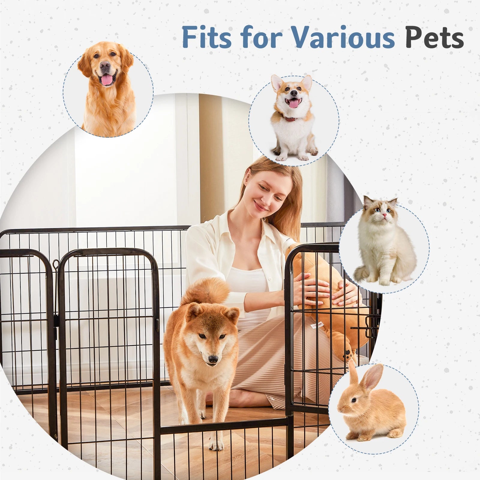 JHK 16 Panel Dog Playpen Indoor