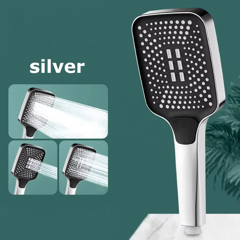 Adjustable Shower Head With 3 Modes Large Flow Shower Head High Pressure Water Saving Shower Faucet Bathroom Accessories