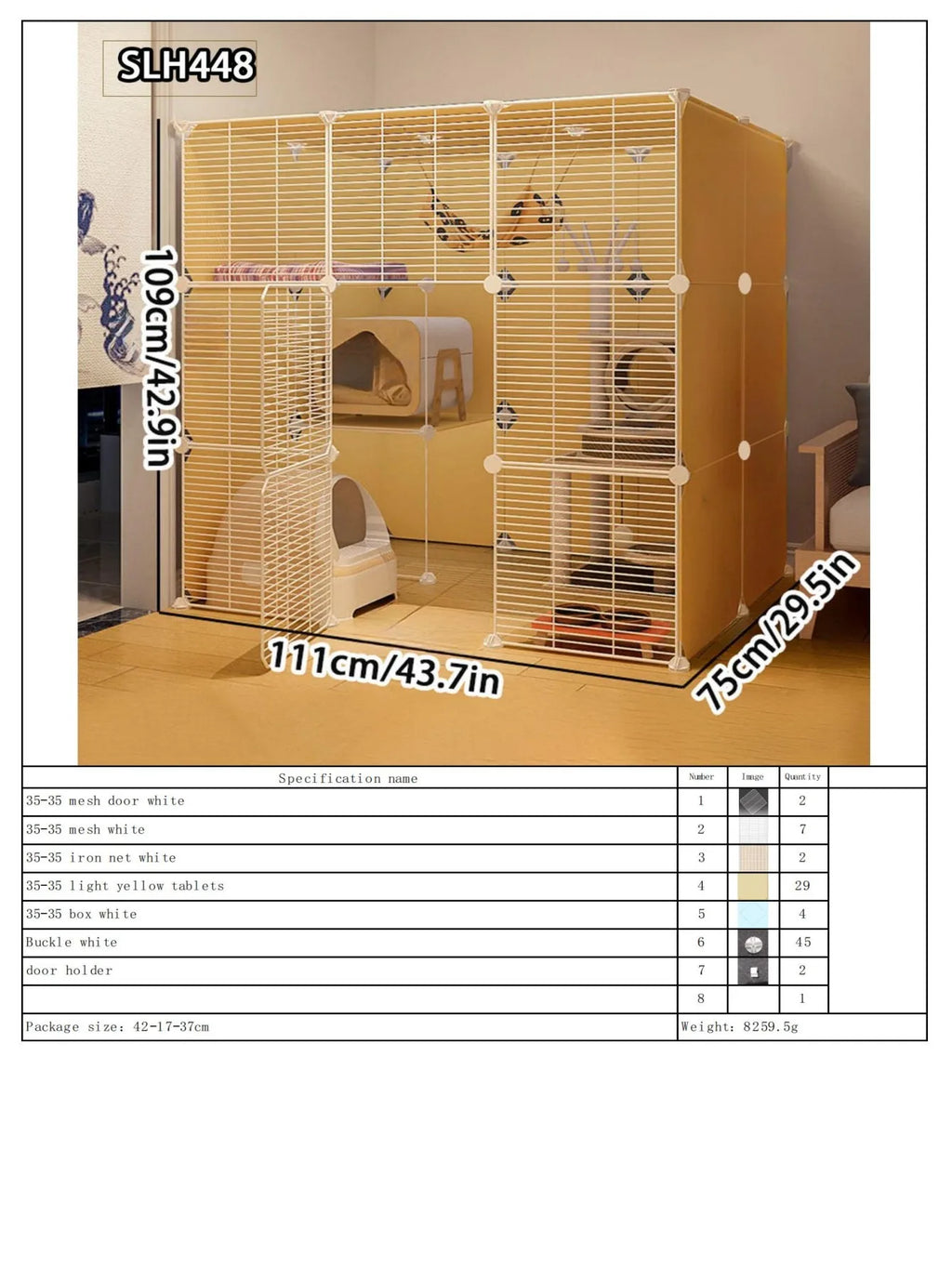 Large Indoor Pet Pet Pet Activities Free Space Big Cat Cage Home Small Pet Villa