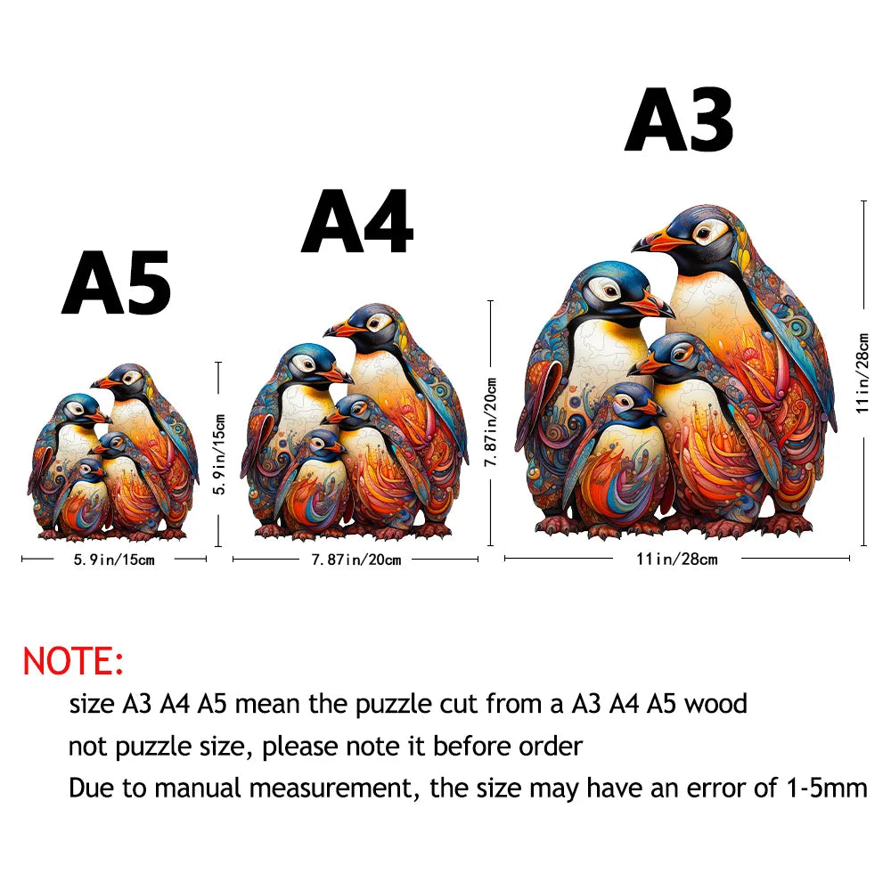 Penguin Wood Puzzle Home Decoration Painting Atress Eelief Roy Holiday Gift