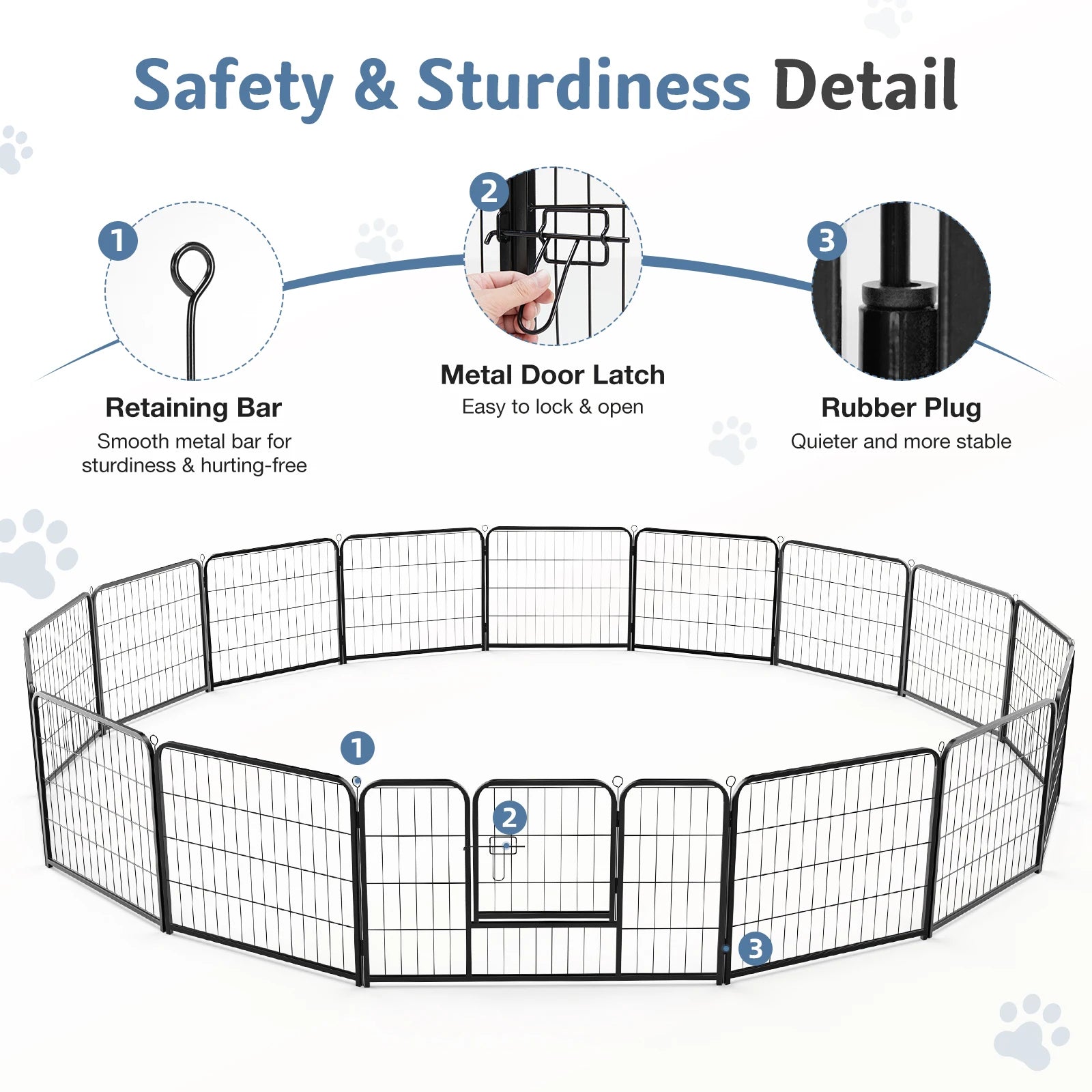 JHK 16 Panel Dog Playpen Indoor