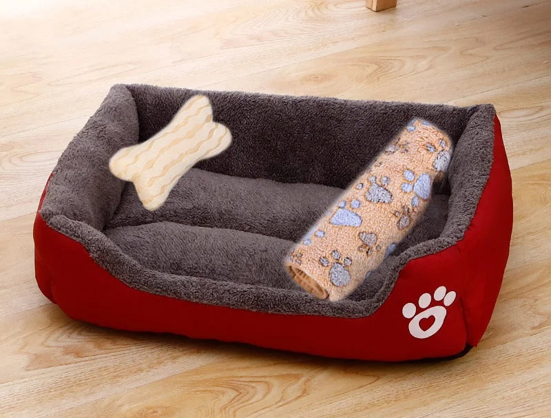 Pet Large Dog Bed Warm House Candy-colored Square Nest