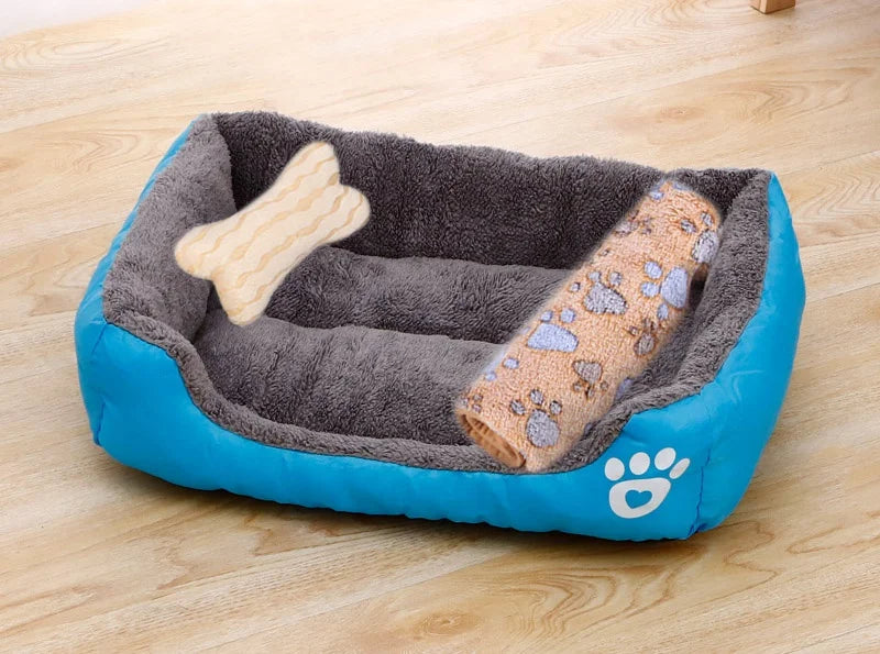 Pet Large Dog Bed Warm House Candy-colored Square Nest
