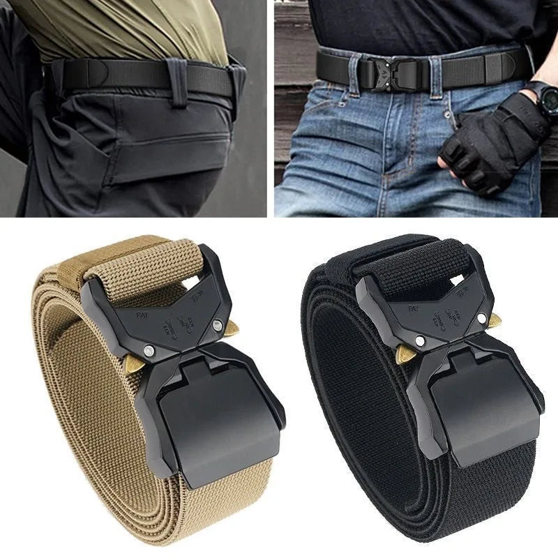 Quick Release Tactical Belt Men Black Outdoor Belt Buckle Best Men's Belt Black Casual Training Hunting Nylon Braided Belts New