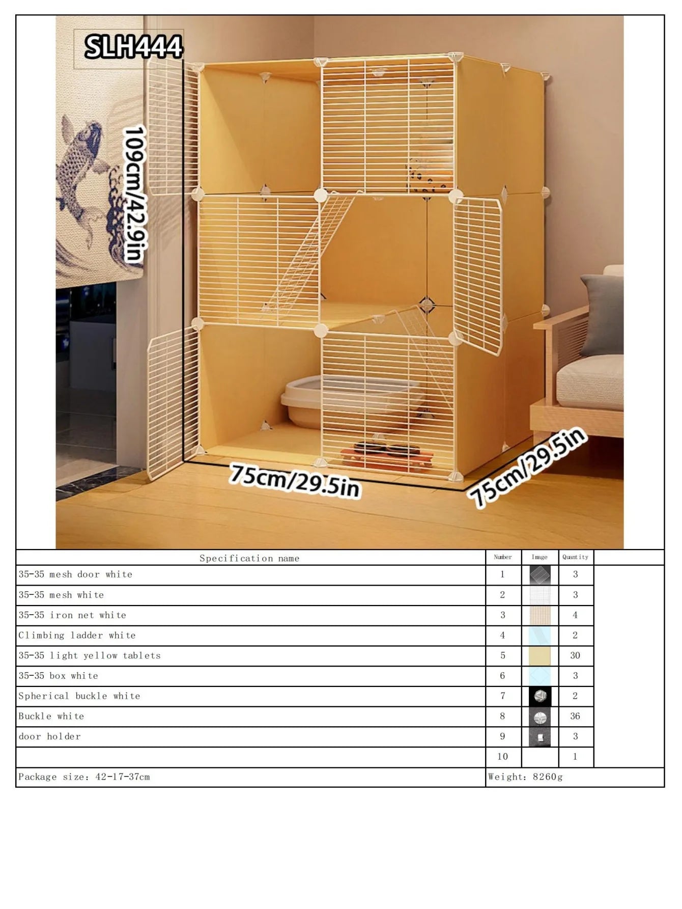 Large Indoor Pet Pet Pet Activities Free Space Big Cat Cage Home Small Pet Villa