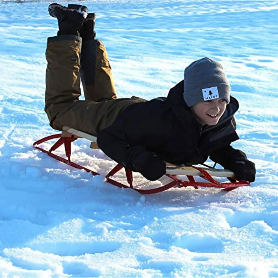 Flexible Flyer Metal Runner Sled. Steel Wood Steering Snow Slider