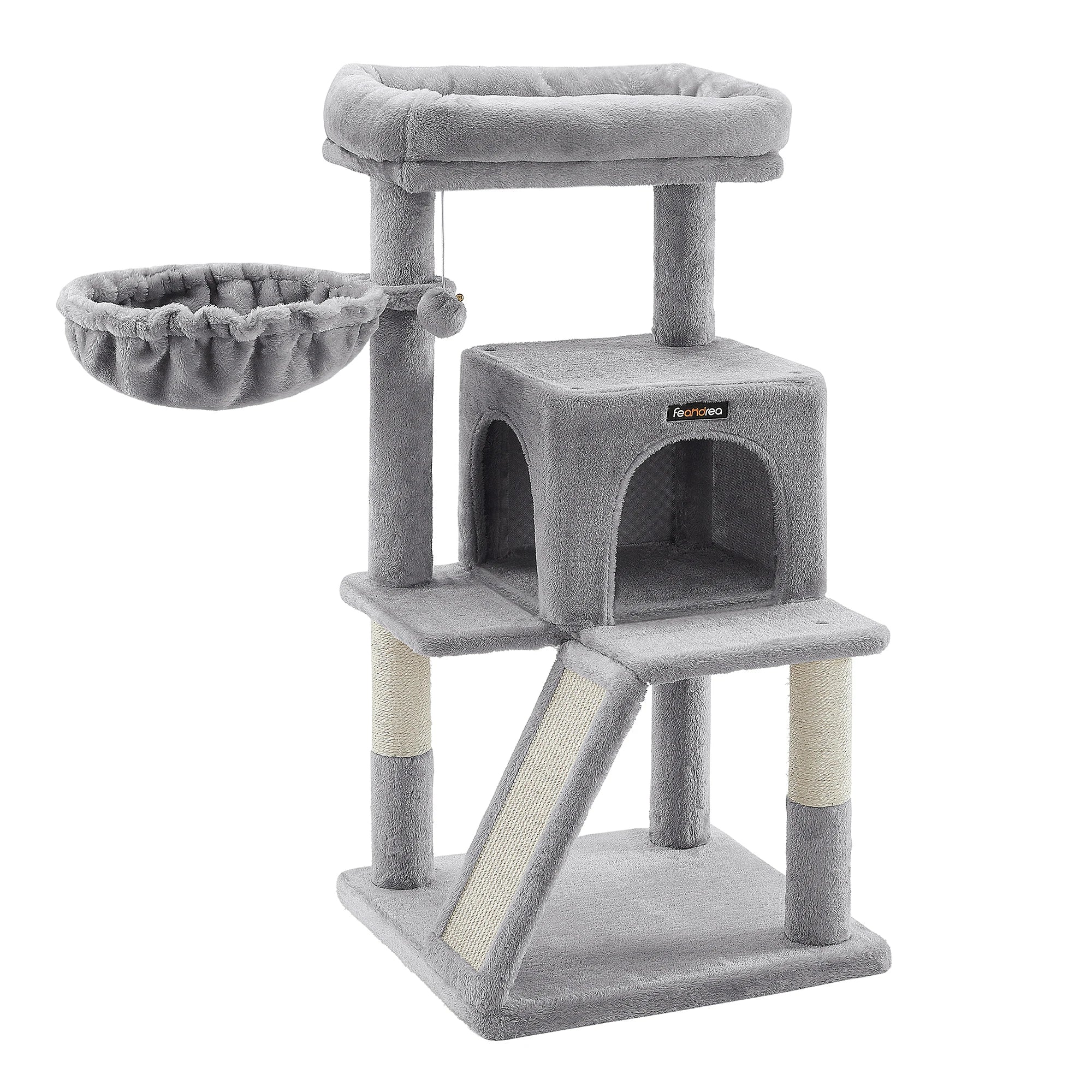 FEANDREA scratching post with large observation deck, scratching board by SONGMICS