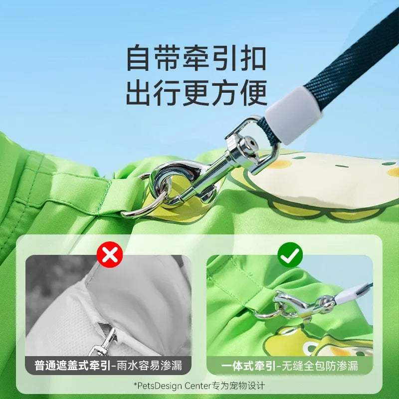 Puppy Dog with Feet Poncho All-inclusive Waterproof Bag Tail Four-legged Pet Clothes Dog Raincoat
