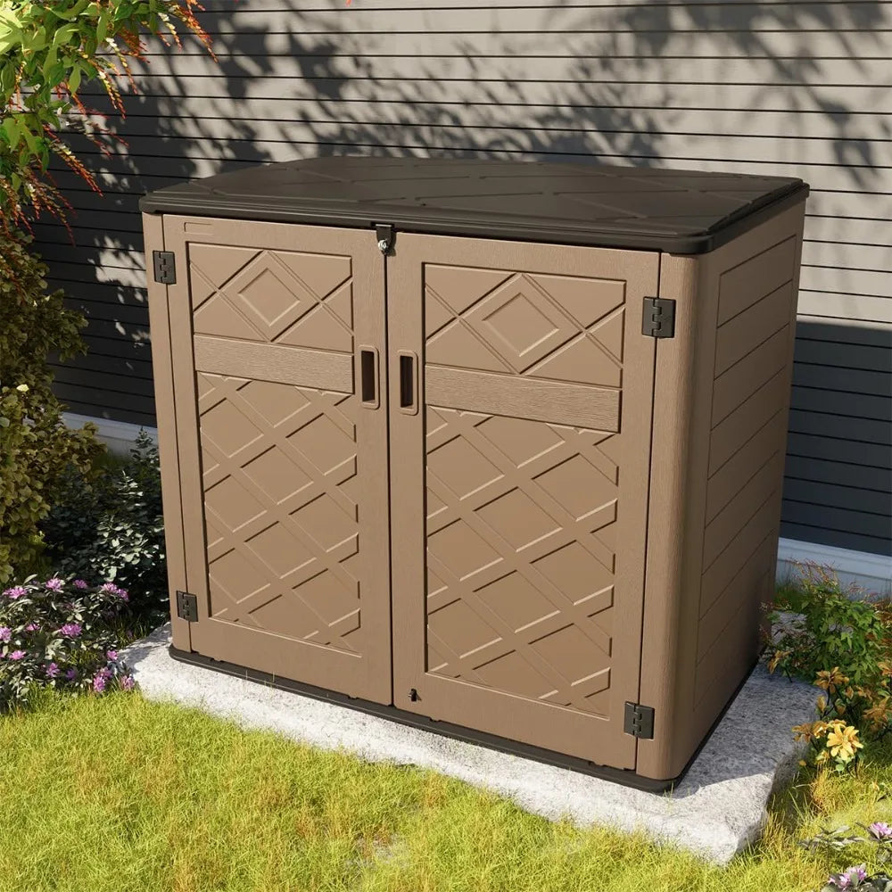 Larger Outdoor Storage Shed Weather Resistance, Resin Sheds & Outdoor Storage for Garden, Patios, Backyards, 48 Cu.Ft Tool Shed