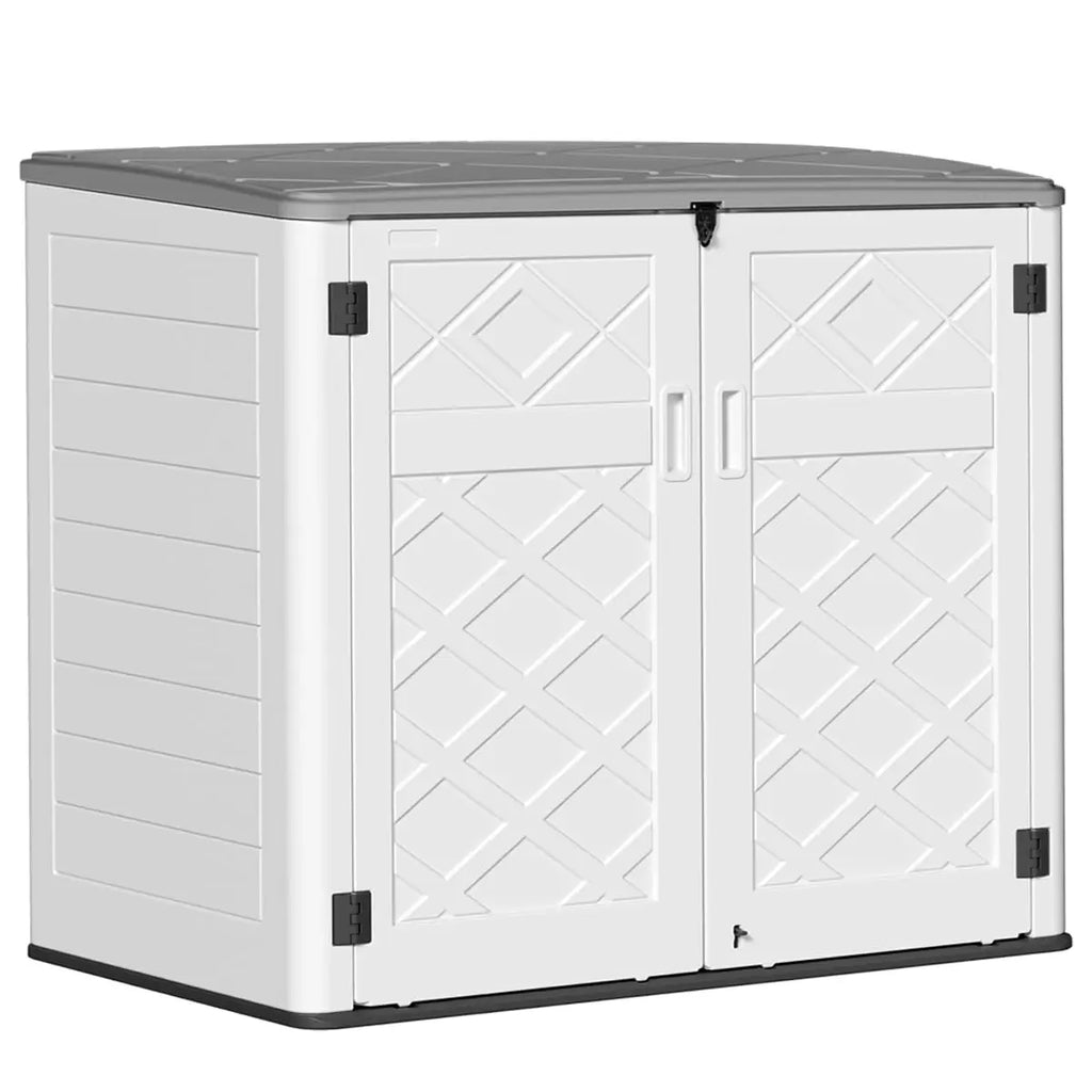 Outdoor Storage Shed,57 Cu.ft Vertical Outdoor Storage Cabinet Waterproof, Outdoor Resin Tool Shed for Patio, Customized