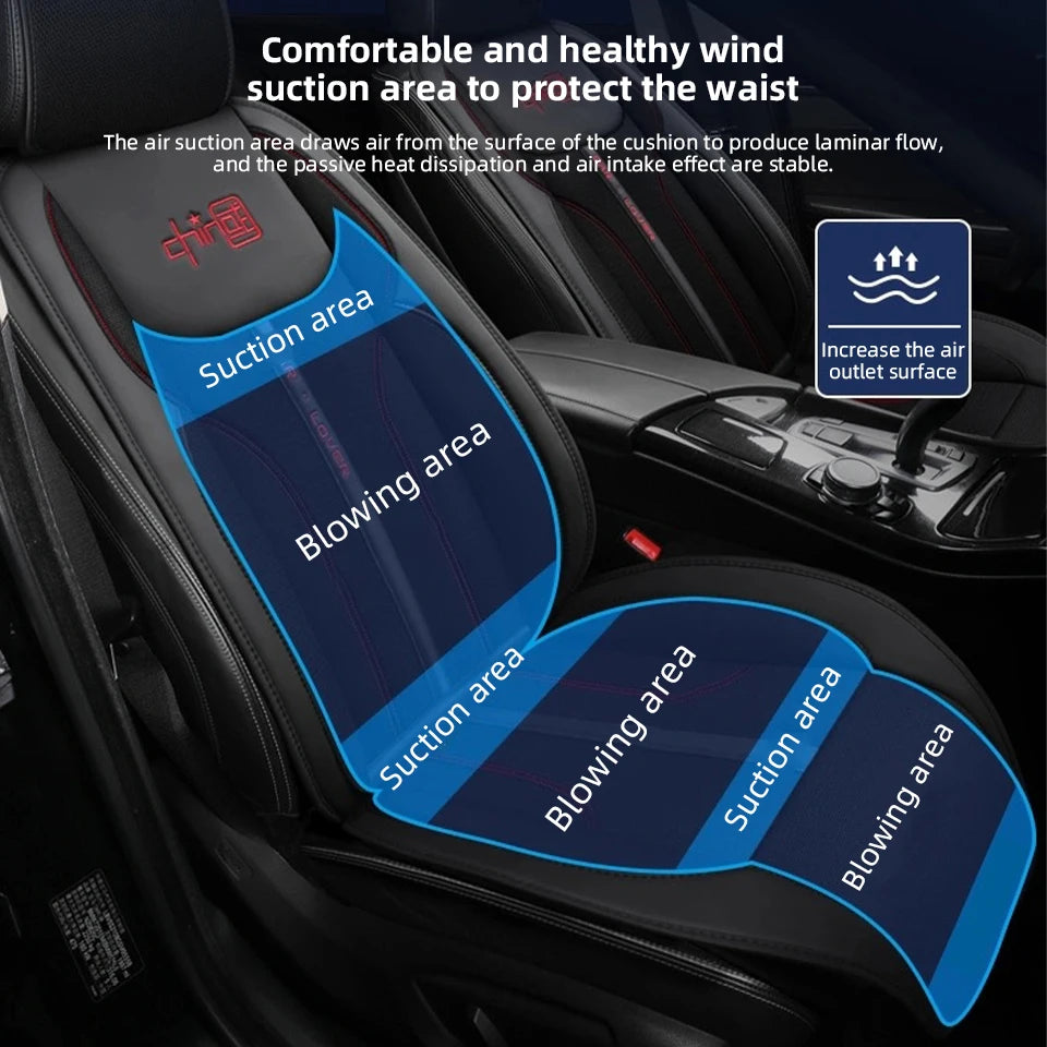 12V 3 In 1 Cooling Heating Massage Car Seat Cushion With Hidden 20 Fans Fast Blowing Ventilation Seat Cooling 3-Speed Adjustment
