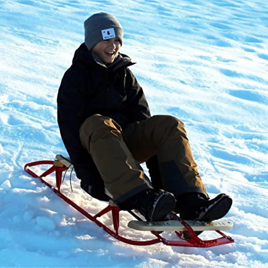 Flexible Flyer Metal Runner Sled. Steel Wood Steering Snow Slider