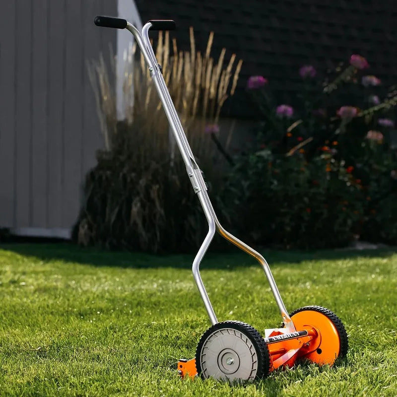 NEW PRODUCT EXPLOSION 1204-14 14-Inch 4-Blade Push Reel Lawn Mower, Red