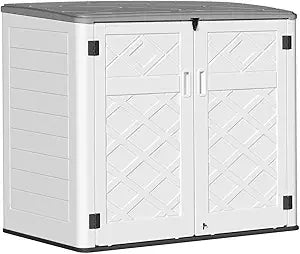 Larger Outdoor Storage Shed Weather Resistance, Resin Sheds & Outdoor Storage for Garden, Patios, Backyards, 48 Cu.Ft Tool Shed