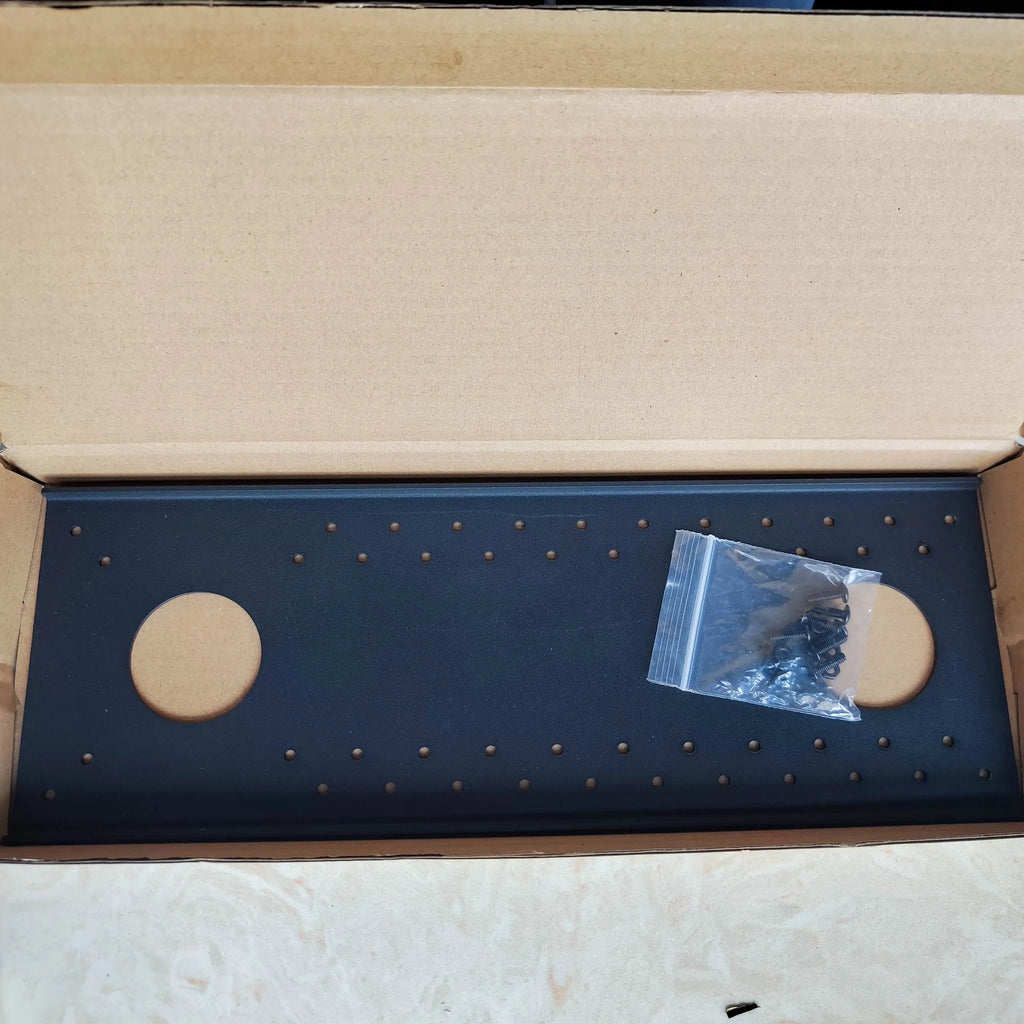 Adjust screen Up and Down or Left Right with monitor support by a borad through VESA holes height lower setting