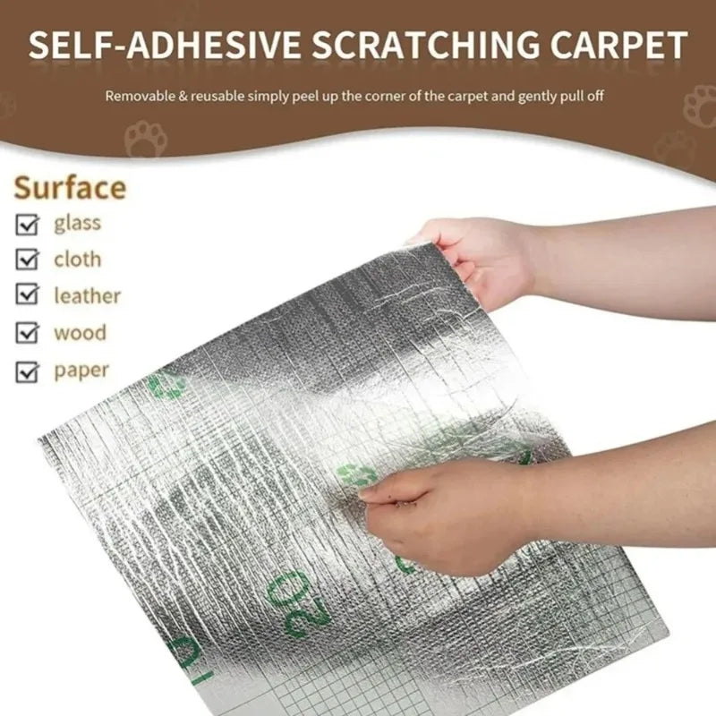 Self-Adhesive Cat Scratching Mat Trimmable Cat Carpet Cat Scratching Carpet Corner Wall DIY Scratch Sofa Furniture Protector