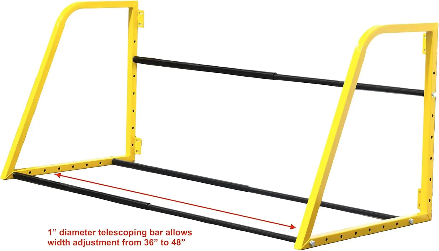 Heavy-Duty Adjustable Wall-Mount Tire Storage Rack, Telescoping 32-48" Width, 375 lb Capacity, Powder-Coated Steel
