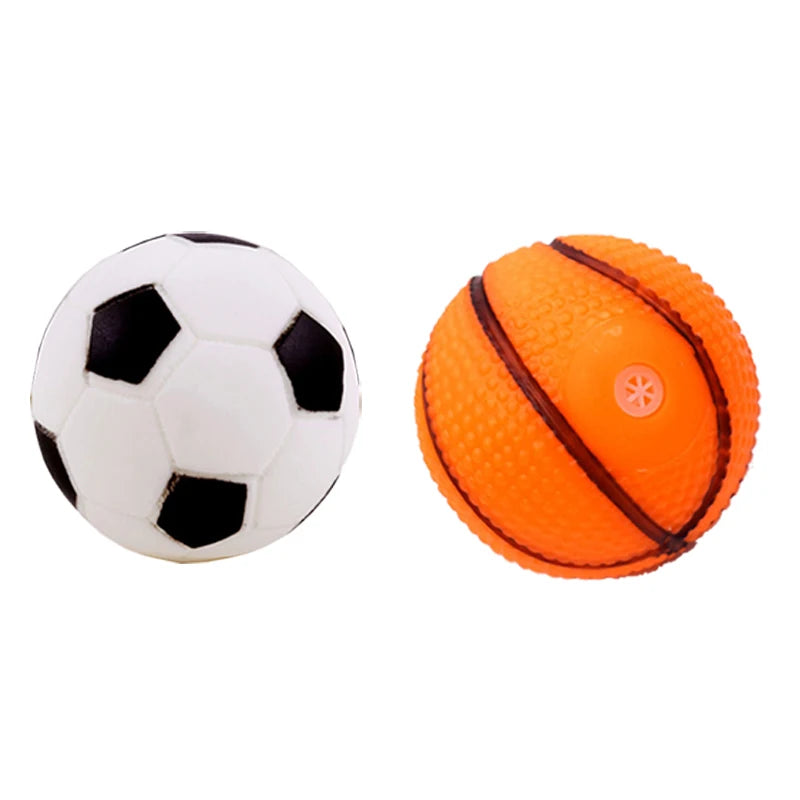 Diameter 6cm Pet Dog Ball Toys with Squeak for Small Dogs French Bulldog Chihuahua Bite Resistant Puppy Chew Toys Pet Supplies
