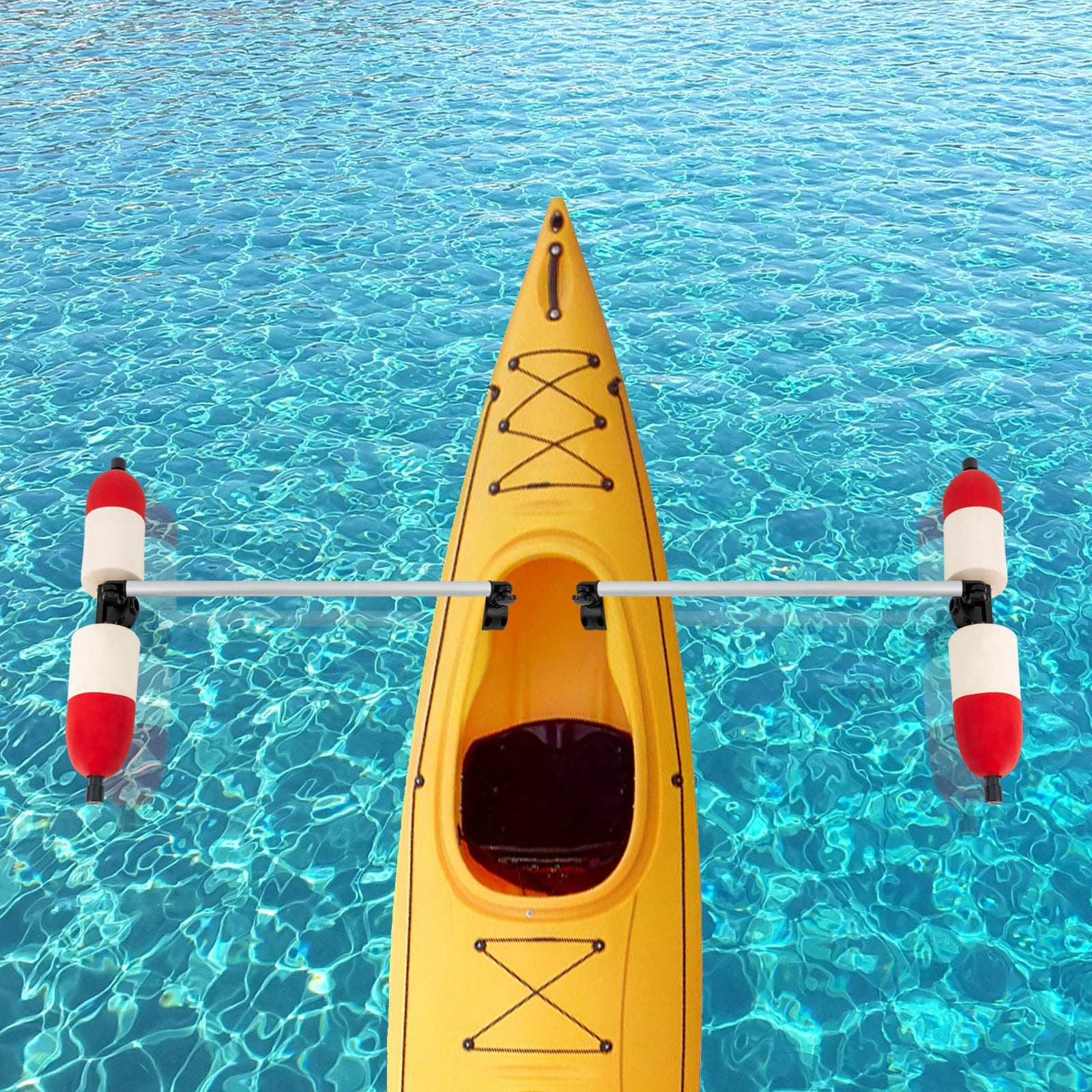 Marine Boat Kayak Red Durable Outrigger/Stabilizer System PVC and Aluminum for Most Kayaks and Canoes