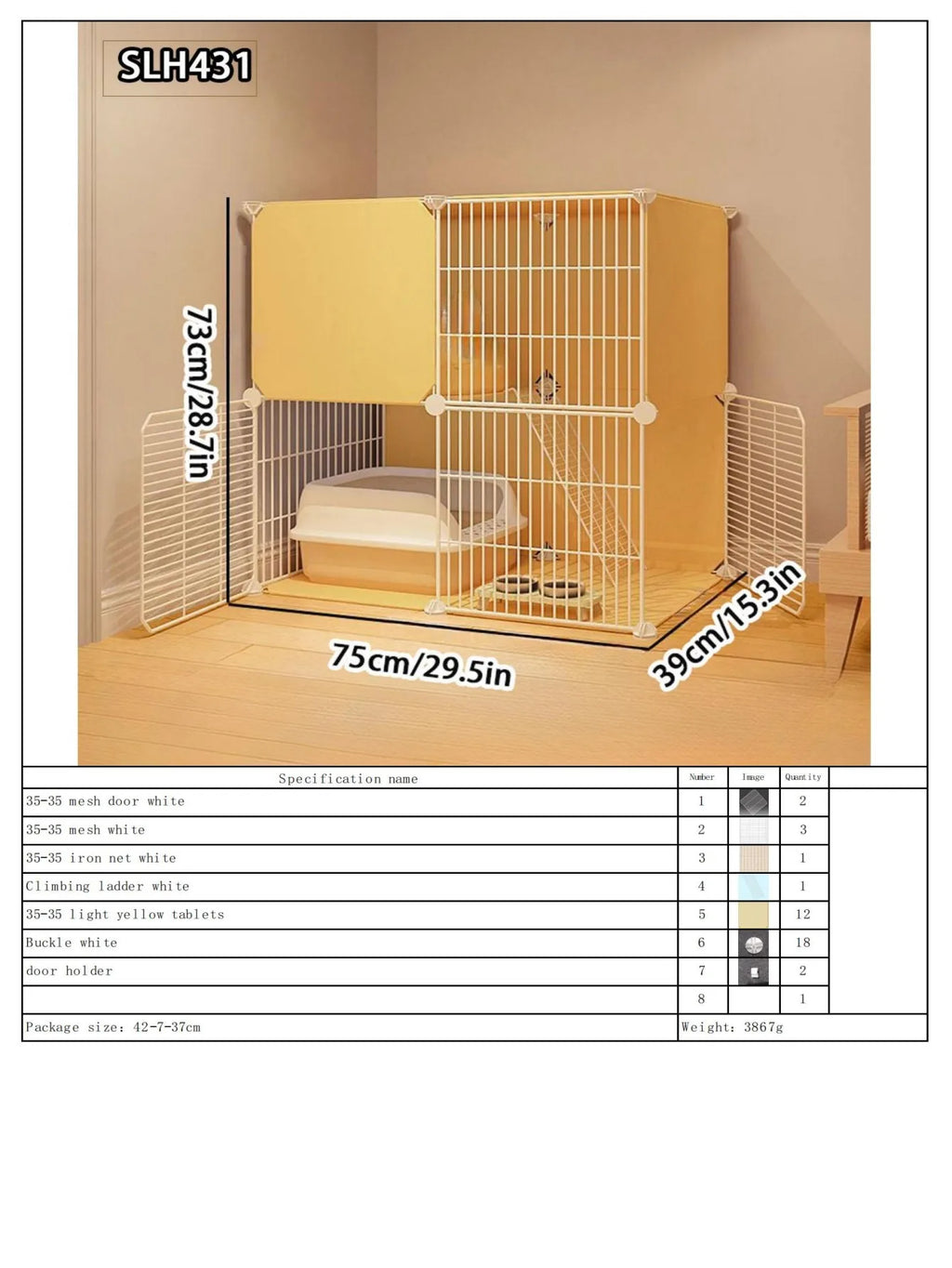 Large Indoor Pet Pet Pet Activities Free Space Big Cat Cage Home Small Pet Villa