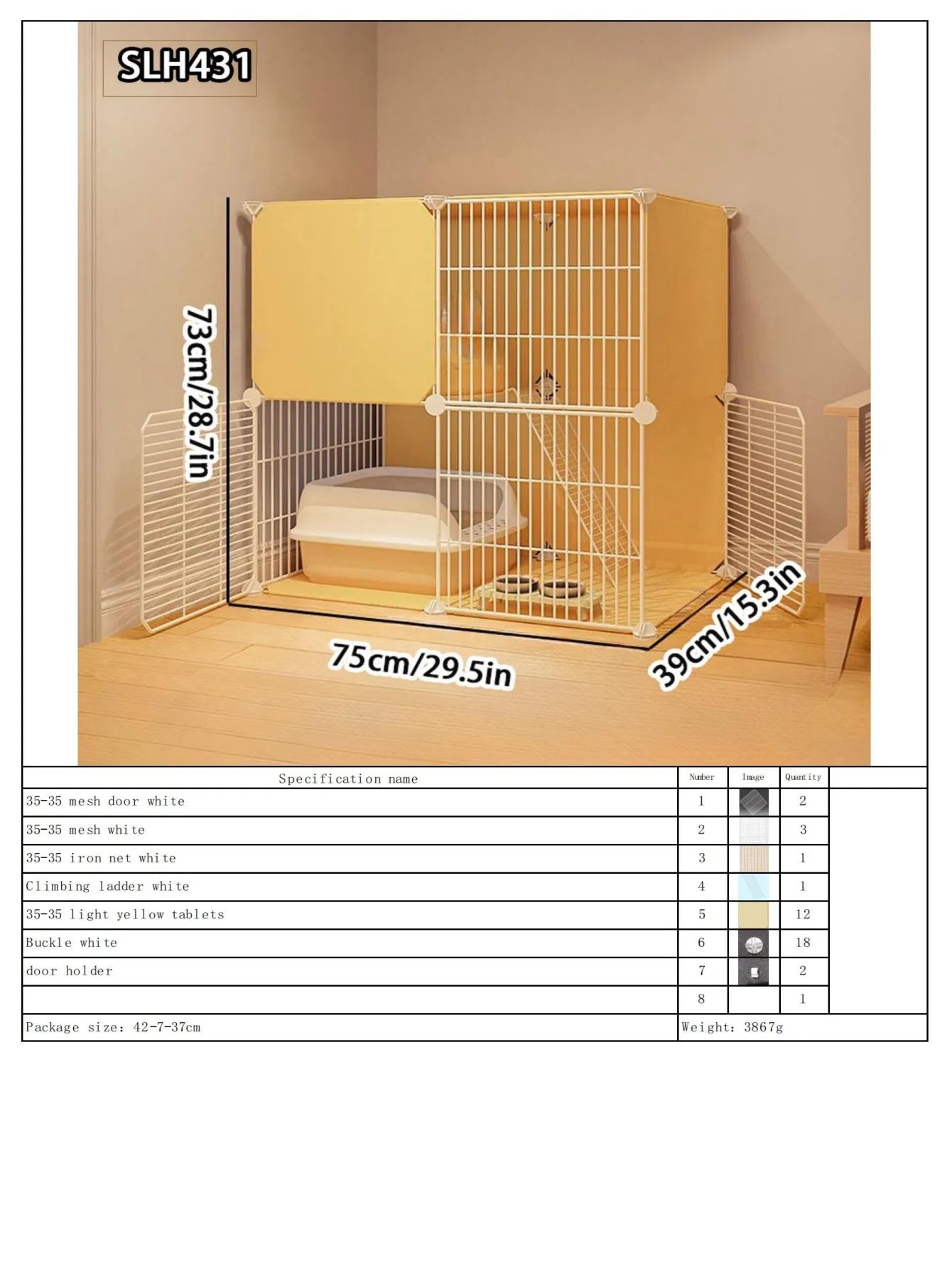 Large Indoor Pet Pet Pet Activities Free Space Big Cat Cage Home Small Pet Villa