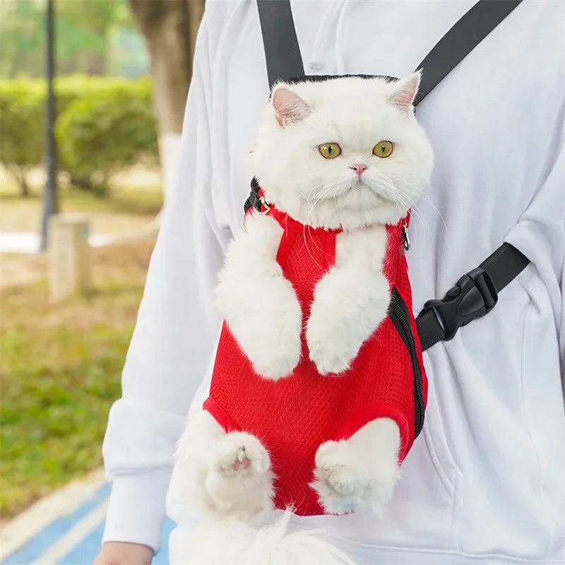 Pet Backpack Portable Portable Cat Double Shoulder bag Outdoor Travel Dog Carrier Bag Pet Dog Front Bag Mesh Backpack