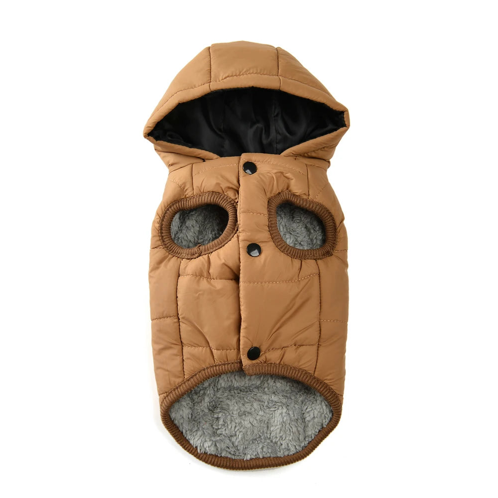 Warm Fleece Dog Coat Hoodie For Small Medium Dogs Winter Puppy Clothes Jacket With D-ring Thick Cozy Pug Dachshund Parka Costume