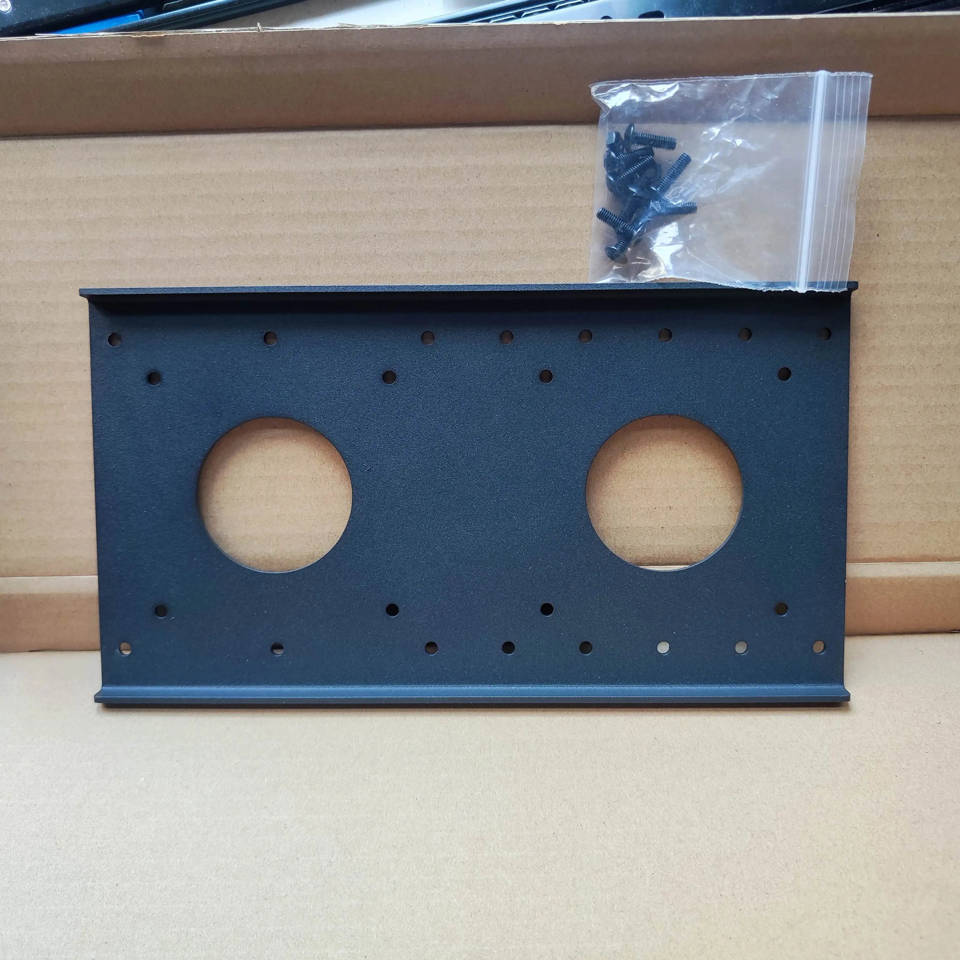 Adjust screen Up and Down or Left Right with monitor support by a borad through VESA holes height lower setting