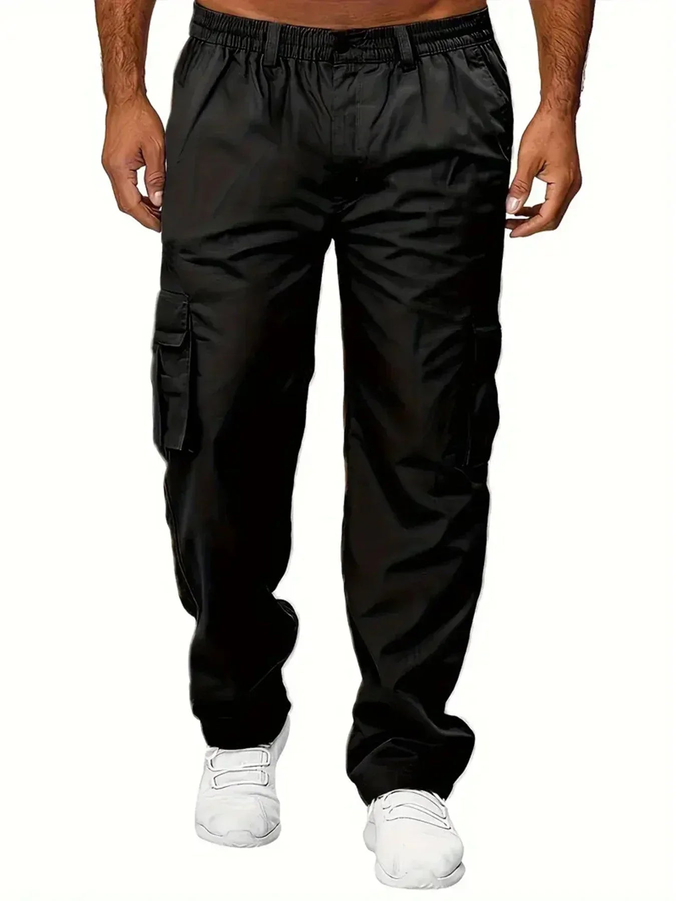 Men's Cargo Trousers Casual Multi-pocket Loose Straight Trousers Stretch-waist Spring Autumn Street Outdoor Sports Fitness Pants