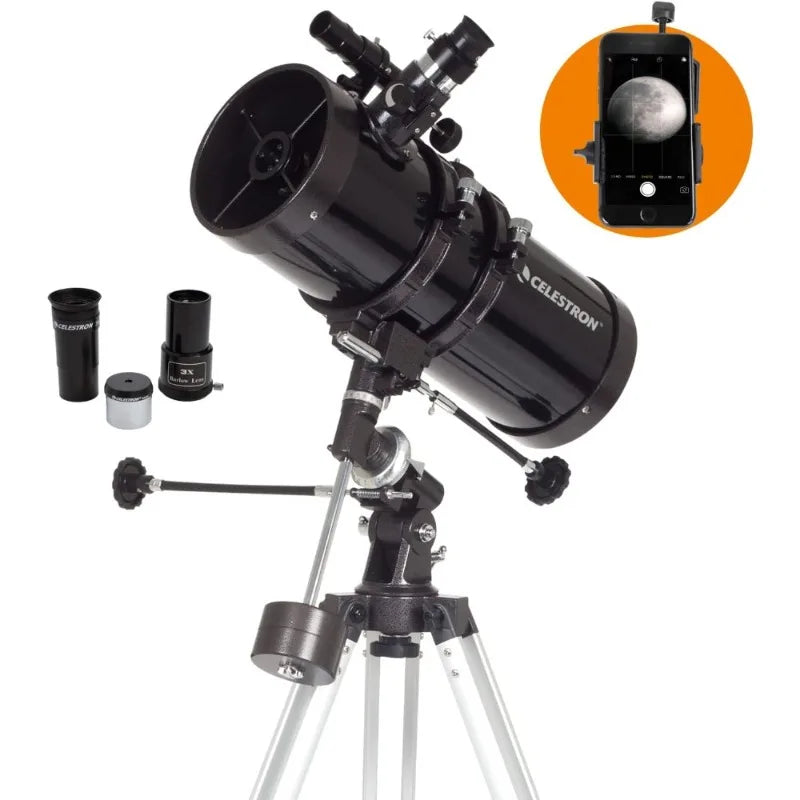 PowerSeeker 127EQ Telescope with Bonus Smartphone Adapter – Manual German Equatorial Telescope for Beginners - Best