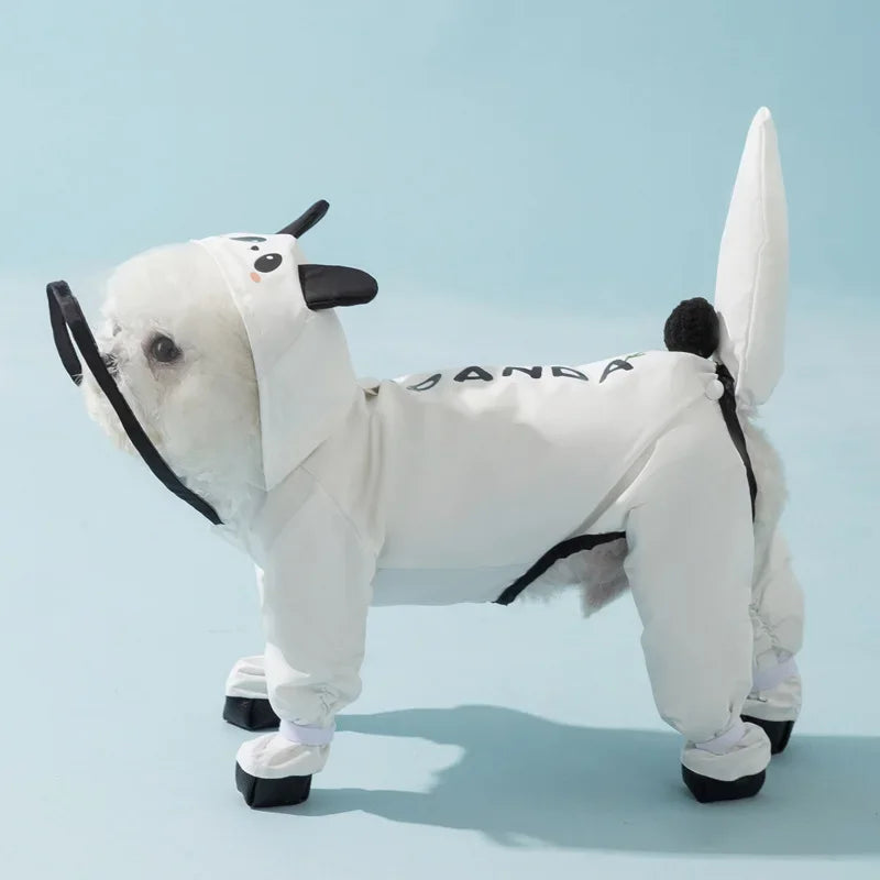 Puppy Dog with Feet Poncho All-inclusive Waterproof Bag Tail Four-legged Pet Clothes Dog Raincoat