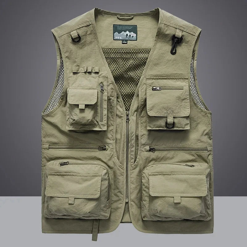 2025 New Outdoor Leisure Vest Men's New Multi-Pocket Breathable Outdoor Sports Coat High-Quality Design Leisure Vest Men