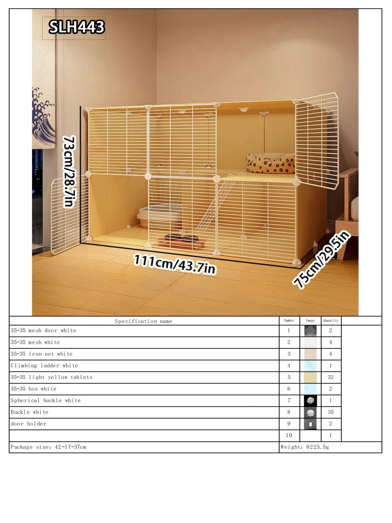 Large Indoor Pet Pet Pet Activities Free Space Big Cat Cage Home Small Pet Villa