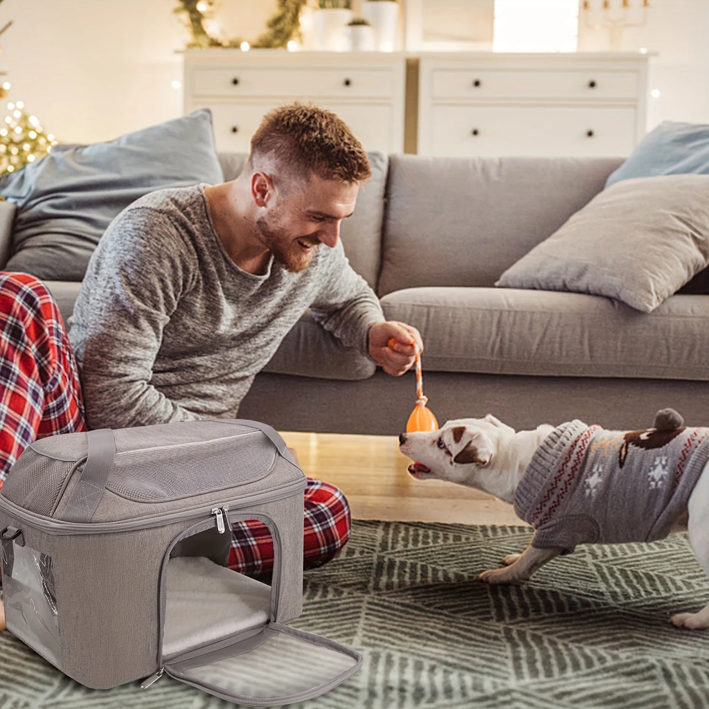 Dog Backpack Breathable Pet Portable Foldable Carrier Bag Travel Airline Approved Transport Bag For Small Dogs And Cats Outgoing