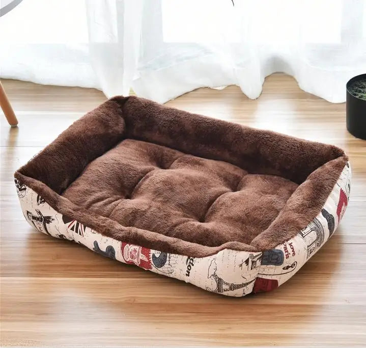Pet Large Dog Bed Warm House Candy-colored Square Nest