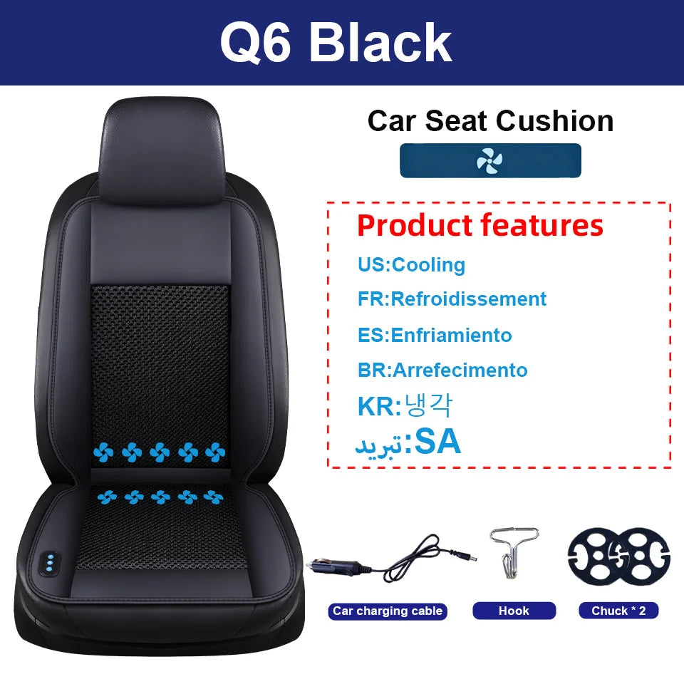 12V Seasons General Multi functional Seat Cover Car Seat Cushion With 10 Fan Ventilation Cooling＆2-Point Massage＆Full Heating