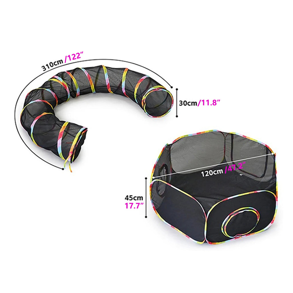 Cat Enclosure Portable Tents and Round Tunnel Playpen Pet Supplies Tunnels Playground Indoor Cats Rabbit Guinea Pig Accessories