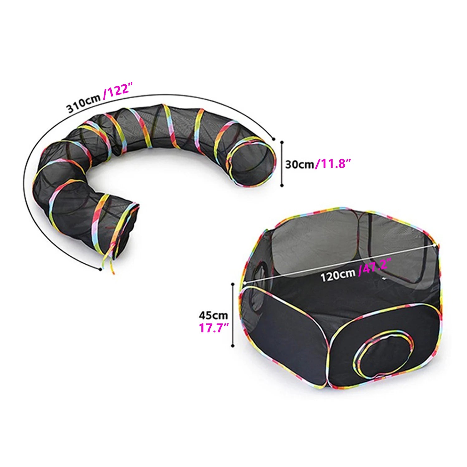 Cat Enclosure Portable Tents and Round Tunnel Playpen Pet Supplies Tunnels Playground Indoor Cats Rabbit Guinea Pig Accessories