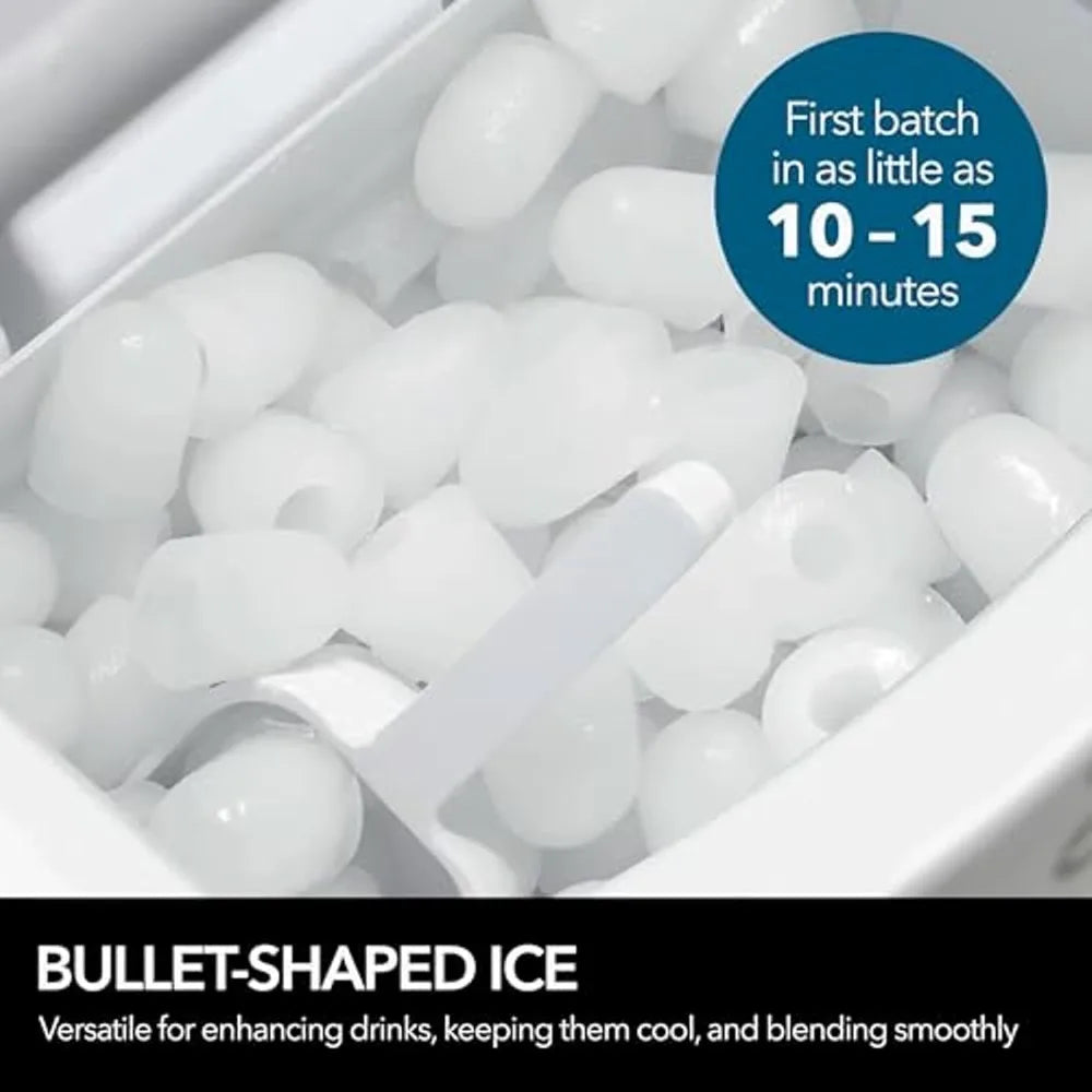 Free shipping - Portable 49lb Capacity Stainless Steel with Water Connection Ice Makers,Easy to use, One Size - New upgrade