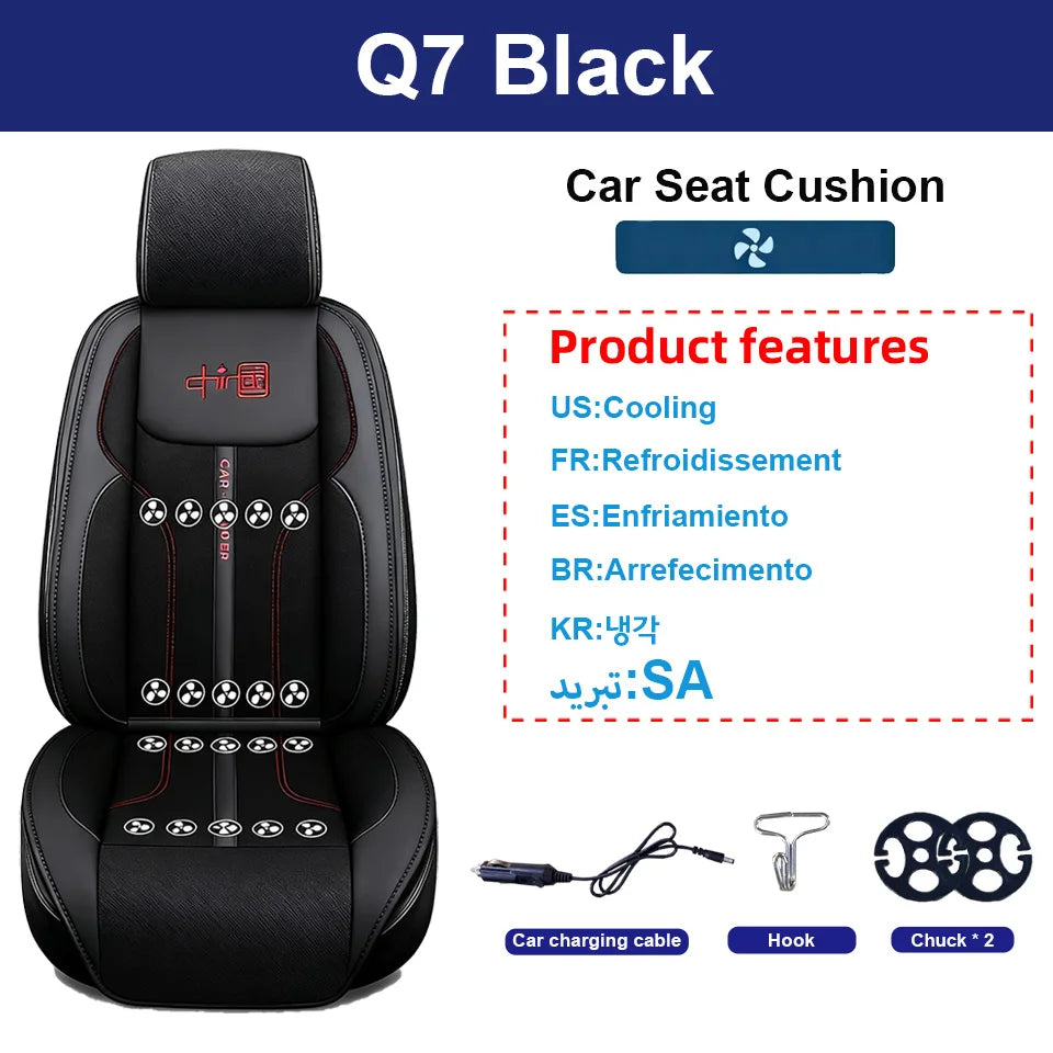 12V 3 In 1 Cooling Heating Massage Car Seat Cushion With Hidden 20 Fans Fast Blowing Ventilation Seat Cooling 3-Speed Adjustment
